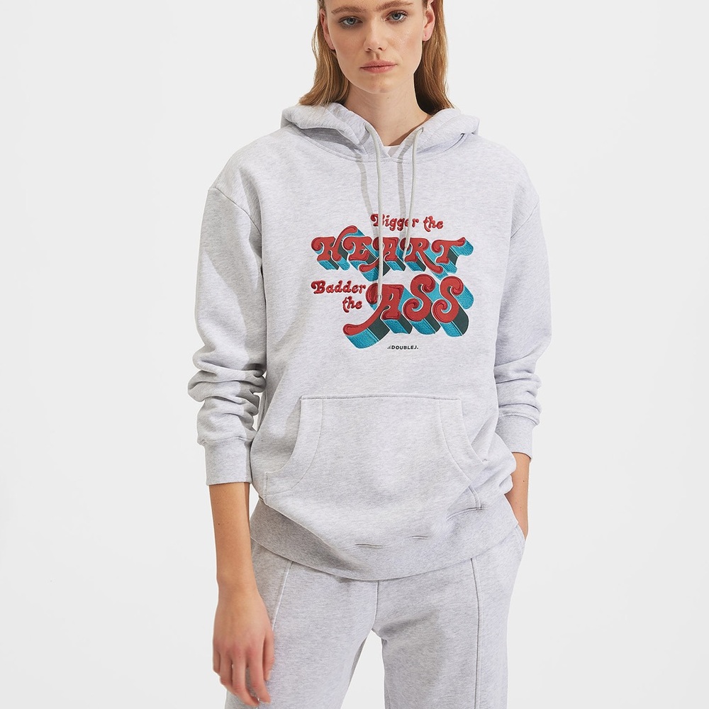 LA DoubleJ Light Gray Graphic Hoodie